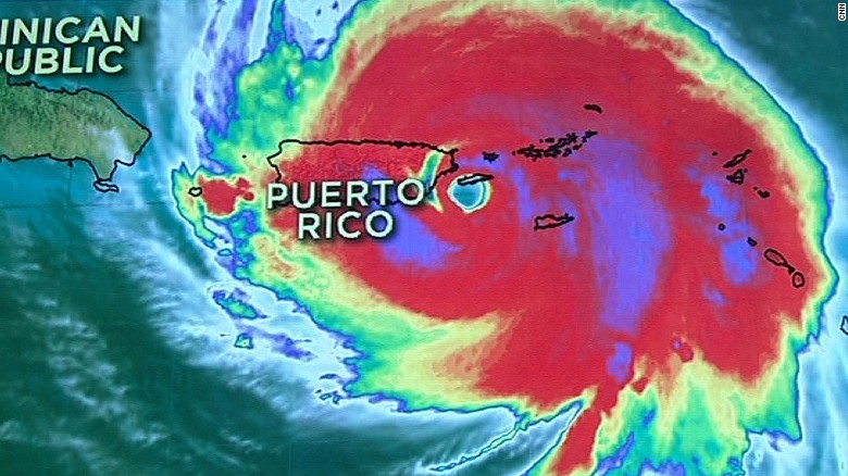 Hurricane storm over Puerto Rico.