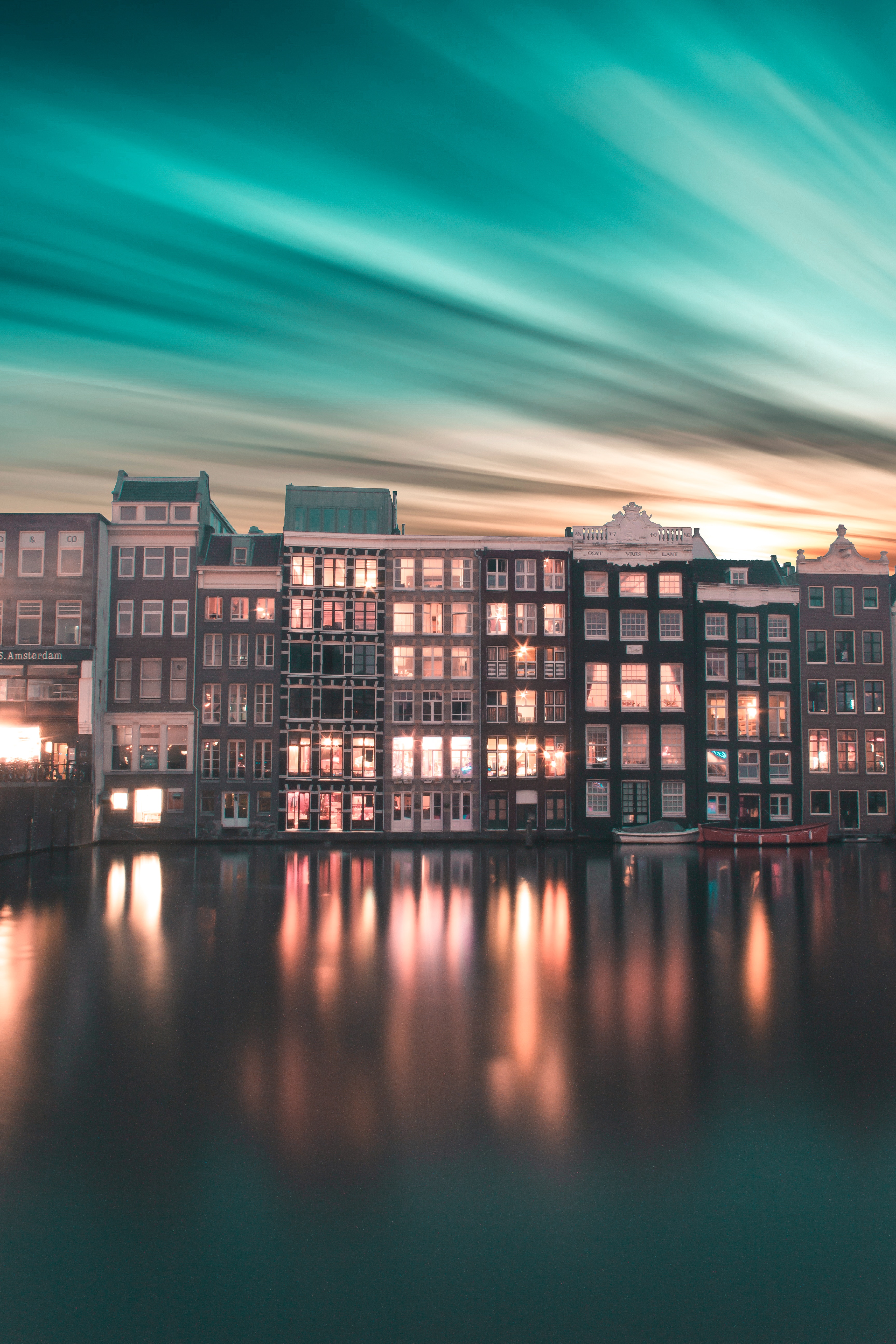 View of Dutch buildings.