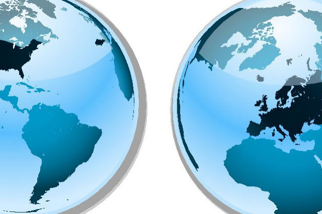 two globes