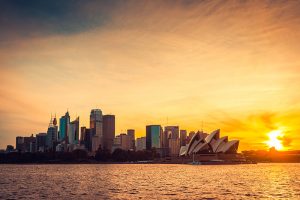 Sydney city view at sunset