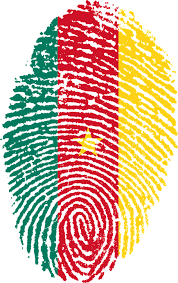 Fingerprint with the colors of Cameroon.