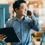 Business man talking on phone